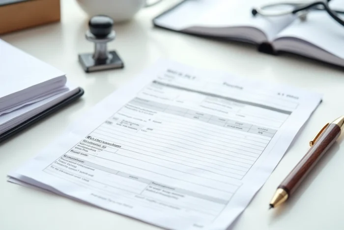 Gros plan d'un modèle d'ordonnance sécurisée avec numérotation et filigranes anti-fraude pour médecins